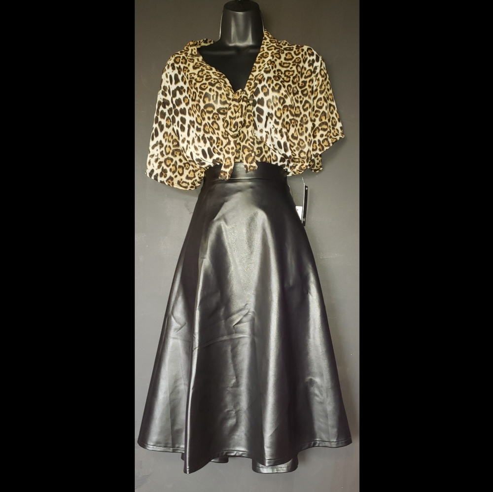 Plus Size Sheer Leopard Top